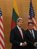 JAV valstybės sekretorius John Kerry ir užsienio reikalų ministras Linas Linkevičius. Eltos nuotr.