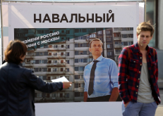 Maskva leido A. Navalnui surengti rinkimų į merus kampanijos mitingą. EPA-ELTA nuotr.