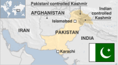 Pakistano žemėlapis. Bbc.co.uk iliustracija