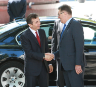 Premjeras Algirdas Butkevičius susitiko su Gruzijos ministru pirmininku Bidzina Ivanišviliu. Martyno Ambrazo (ELTA) nuotr.
