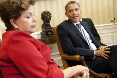  JAV prezidento Barako Obamos (Barack Obama) ir D. Rosef susitikimas 2012 metais. EPA-ELTA inf.