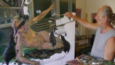 R. Radišauskas prie neseniai pradėto darbo „Justicija”