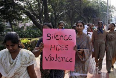 Vienas iš daugelio protestų prieš prievartą Indijoje