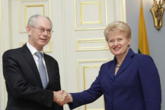 Dalia Grybauskaitė ir Europos Vadovų Tarybos (EVT) pirmininku Hermanu Van Rompuy.