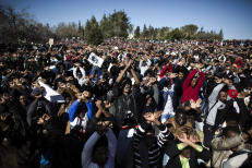 Prie Izraelio parlamento protestuoja 10 tūkst. Afrikos migrantų. EPA-Eltos nuotr.