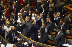 Ukrainos parlamentas sugriežtino demonstracijų įstatymus. EPA-Eltos nuotr.