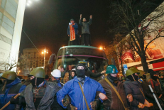 Kijevo centre atsinaujino protestuotojų ir milicijos susirėmimai. EPA-Eltos nuotr.