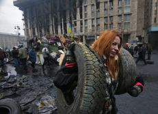 Taip atrodė Nepriklausomybės aikštė Kijeve dar prieš kelias dienas. EPA-Eltos nuotr.