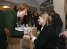 Vyriausioji Europos Sąjungos įgaliotinė užsienio politikai ir saugumui Catherine Ashton ir Julija Tymošenko. EPA-Eltos nuotr.