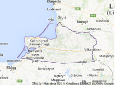 Kaliningrado sritis, Rusija. „Google Maps“ žemėlapis