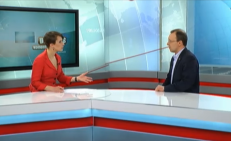 TV3 studijoje – kandidatas į LR prezidentus Naglis Puteikis ir TV3 žurnalistė Indrė Makaraitytė