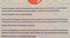 Lietuvos Respublikos piliečio paso fragmentas.