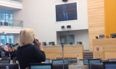 LR Seimo salėje iš ekranų garsiai rėkė pats V. Žirinovskis.