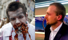 Kairėje – 15min.lt publikacijos fotografija („Reuters“/„Scanpix“ nuotr.) demaskuojanti prieš Lietuvos valstybingumą veikiančius asmenis. Dešinėje – analitinės publikacijos „Lietuvos radikalai naudoja rusiškos ir sovietinės propagandos technologijas“ autorius Dovydas Pancerovas (facebook nuotr.)