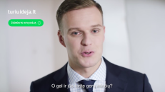 Stop kadras iš konservatorių rinkiminės reklamos ciklo apie geras idėjas.