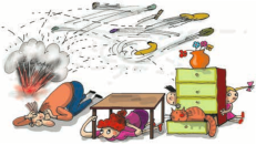 Jei šalia įvyko sprogimas, kriskite ant žemės ir rankomis užsidenkite galvą, pasinaudokite bet kokia priedanga.