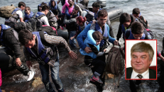 Nuoseklios Vyriausybės pastangos parsigabenant pabėgėlius į Lietuvą susiduria su didžiulėmis kliūtimis. Fotomontažas: pabėgėliai ir Vyriausybės kancleris R. Vaitkus