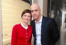 M. Garbačiauskaitė-Budrienė (kairėje) drauge su konservatoriumi. Nuotr. facebook.com