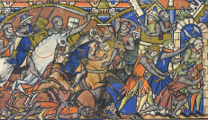Morgano (Maciejowskio) biblijos, kitaip vadinamos „Kryžiuočių bilijos“ (apie 1240 m., manoma, išleista Prancūzijos karaliaus Liudviko IX iniciatyva), iliustracijos puikiai atspindi XIII a. Vakarų Europos karių ginkluotę. Panašiai pavaizduoti kariai turėjo atrodyti ir į Lietuvą žygiavę kalavijuočiai.