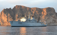 Lietuvos kariuomenės Karinių jūrų pajėgų priešmininis laivas M53 „Skalvis“. Karinių jūrų pajėgų nuotrauka.