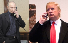 Nesibaigiančiuose skandaluose plūduriuojantys preištaringai vertinamas JAV prezidentas Donaldas Trampas ir teroristinės Rusijos vadeiva Vladimiras Putinas mėgsta vienas kitam gražbyliauti.