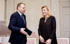 Premjeras S. Skvernelis ir Kultūros ministrė L. Ruokytė-Jonsson. Nuotr. lrv.lt