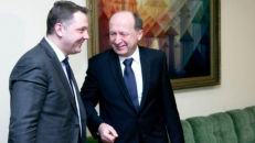 Buvę bendražygiai: liberalas E. Masiulis ir konservatorius A. Kubilius.