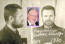 Generolas Vėtra (Jonas Noreika) kalėjime. Nuotr. Lietuvos ypatingojo archyvo. Violetiniame stačiakampyje konservatoprių profesorius Vytautas Landsbergis.://www.15min.lt/