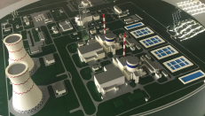 Baltarusijos atominės elektrinės maketas. Nuotr. E.eu