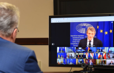 Vaizdo konferencijos akimirka. Nuotr. prezidentas.lt