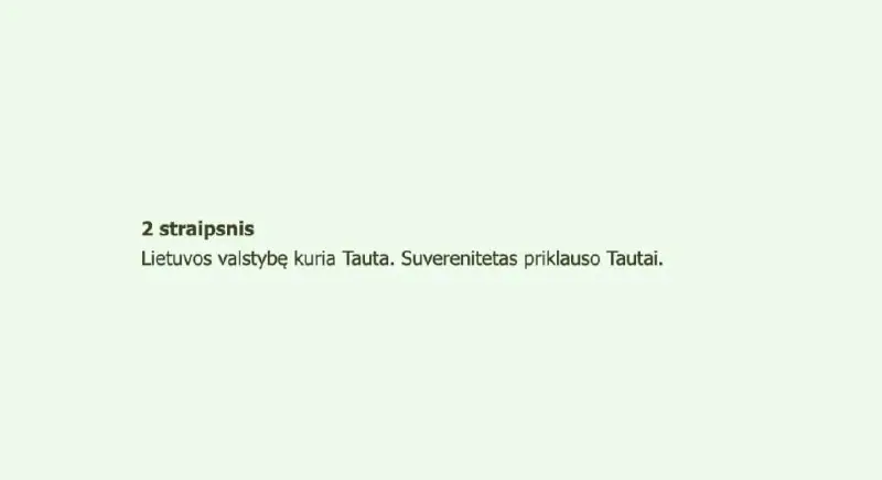 Iš Konstitucijos 2 straipsnio liko tik deklaracija