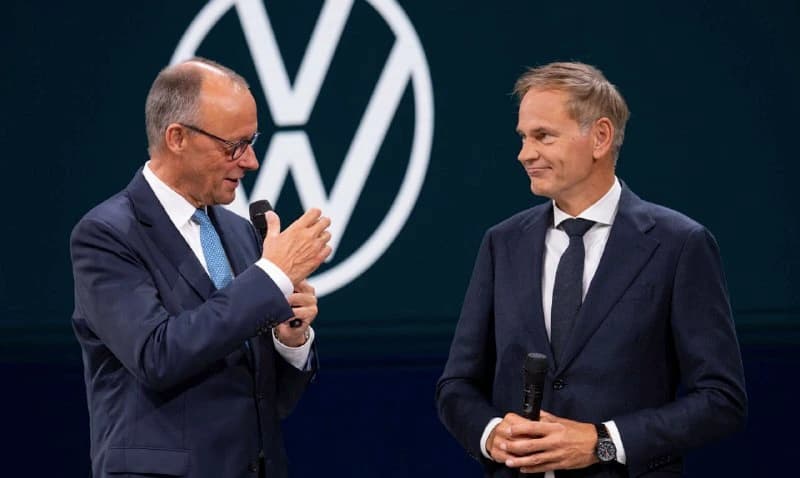 Vokietijos kanzcleris Friedrich Merz (kairėje)