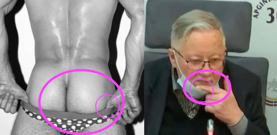 Abeijuose fotografijose, tiek kairėje, diek dešinbėje pirštas užlindęs tren kur nereikia.