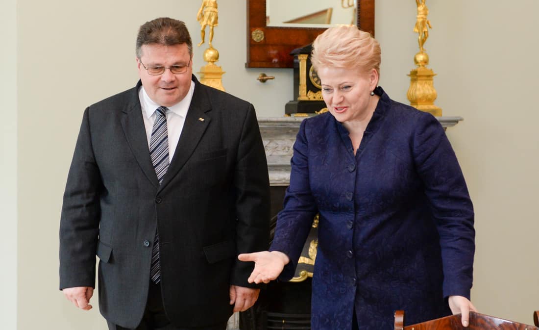Užsienio reikalų ministras L. Linkevičius ir prezidentė D. Grybauskaitė. Nuotr. prezidentas.lt