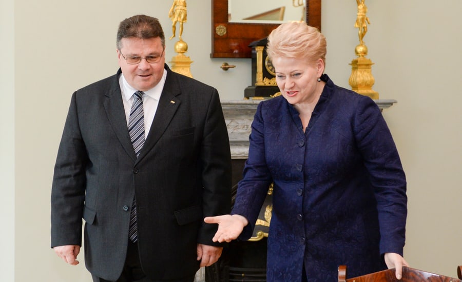Užsienio reikalų ministras L. Linkevičius ir prezidentė D. Grybauskaitė. Nuotr. prezidentas.lt