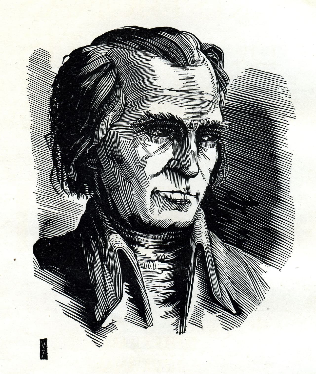 Kristijonas Donelaitis (gimė 1714 m. sausio 1 d. Lazdynėliuose, Gumbinės apskrityje, Prūsijos karalystėje; mirė 1780 m. vasario 18 d. Tolminkiemyje). Vytauto Jurkūno iliustracija