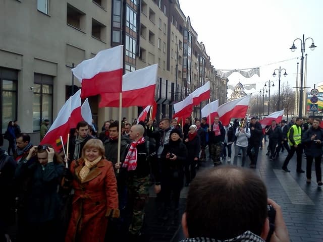 Lenkų eitynės Vilniuje. Nuotr. iš „ltsajunga.lt“