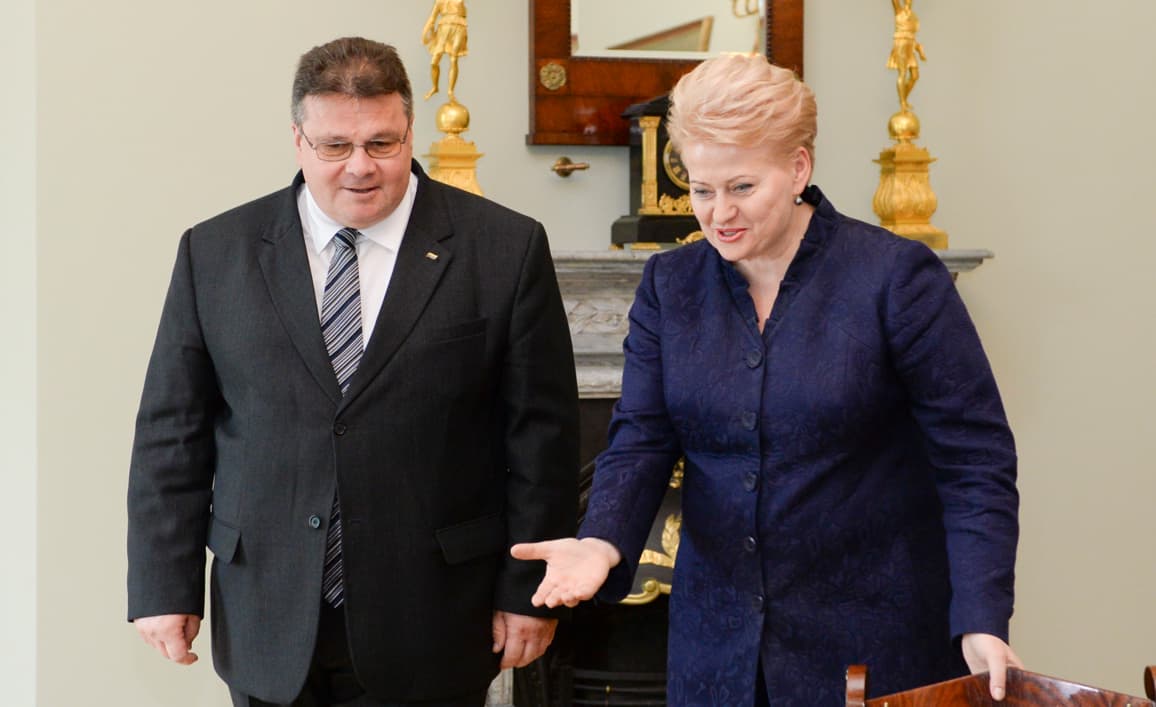 Užsienio reikalų ministras L. Linkevičius ir prezidentė D. Grybauskaitė. Nuotr. prezidentas.lt