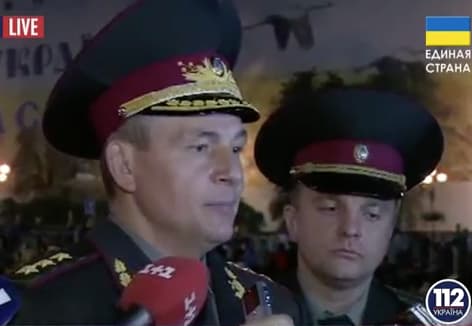 Kijevo centre repetuojamas karinis Nepriklausomybės dienos paradas