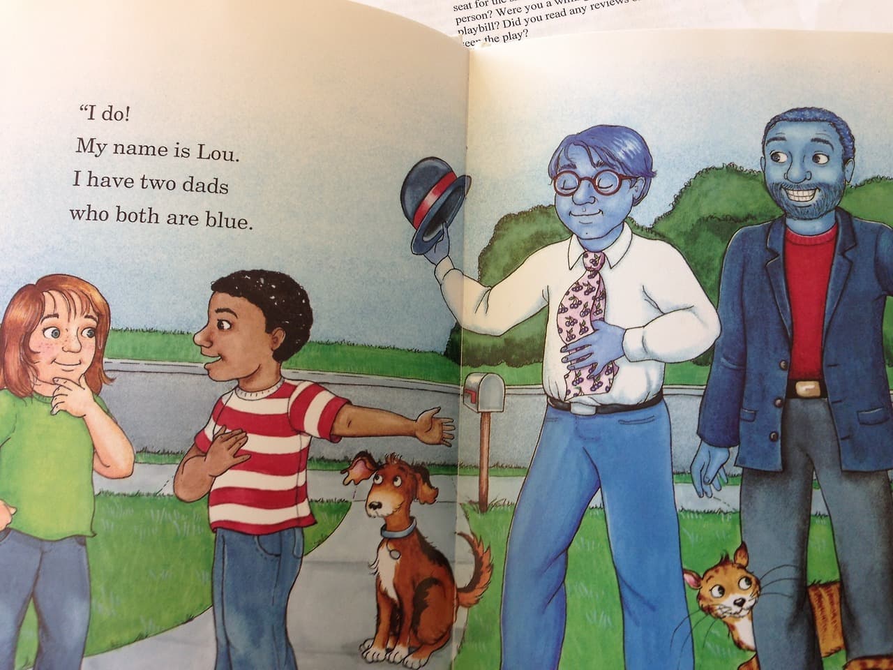 Iliustracija iš Johnny Valentine ir Melody Sarecky knygos „One Dad, Two Dads, Brown Dad, Blue Dads“ (Alyson Books, 1994).