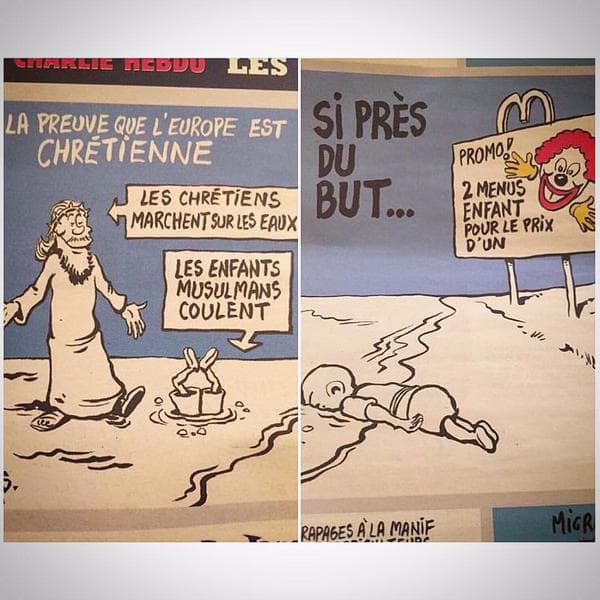 Naujas „Charlie Hebdo“ skandalas: pasityčiota iš nuskendusio sirų berniuko