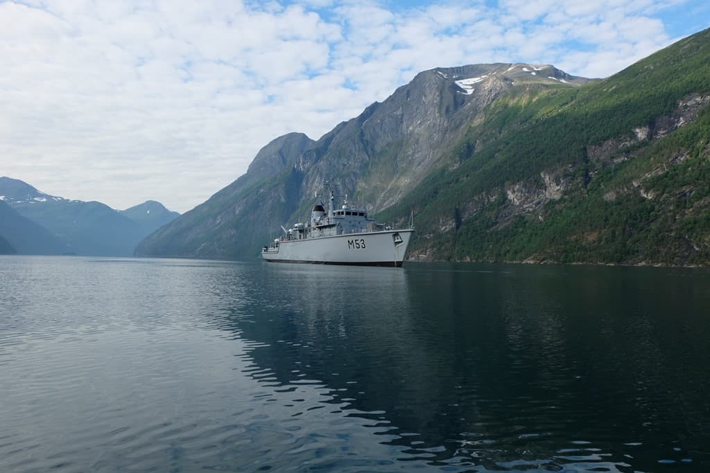 Laivas Norvegijoje. Karinių jūrų pajėgų archyvo nuotraukos.