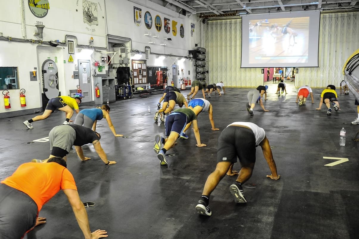 Sporto salė. Nuotraukos: EUNAVFOR MED.