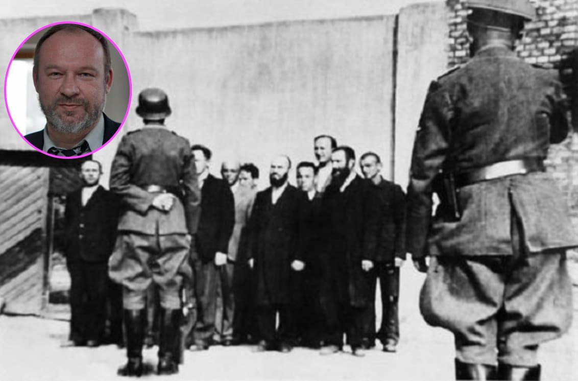 Šiaulių geto fragmentas, į kurį generolas Vėtra gelbėdamas žydus juos siuntė. Violetiniame apskritime delfi.lt apžvalgininko D. Stanciko galvutė.