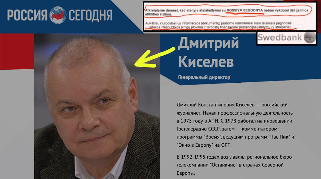 Kaip „ROSSIYA SEGODNYA“ susijusi su pinigų plovimu ir terorizmo finansavimu URM nėra įgaliota ir kompetentinga komentuoti
