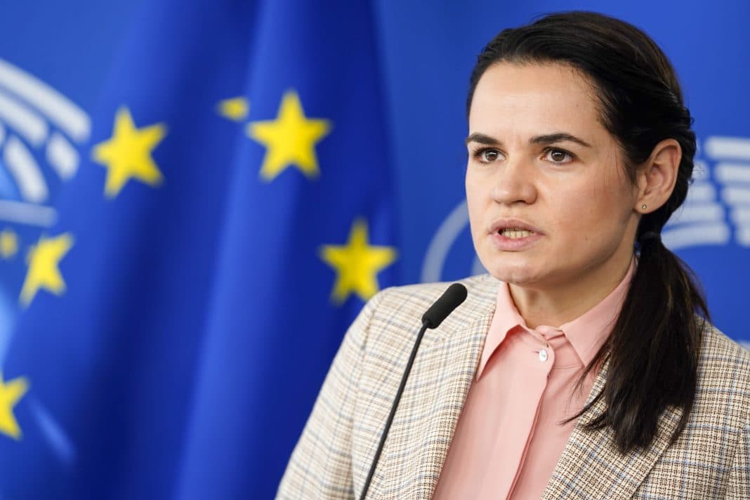 Svetlana Tichanovskaja Briuselyje. neweurope.eu nuotr.