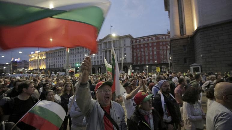 Protesto Sofijoje akimirka.
