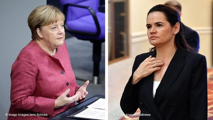 Svetlana Tichanovskaja (dešinėje) susitiks su Angela Merkel.