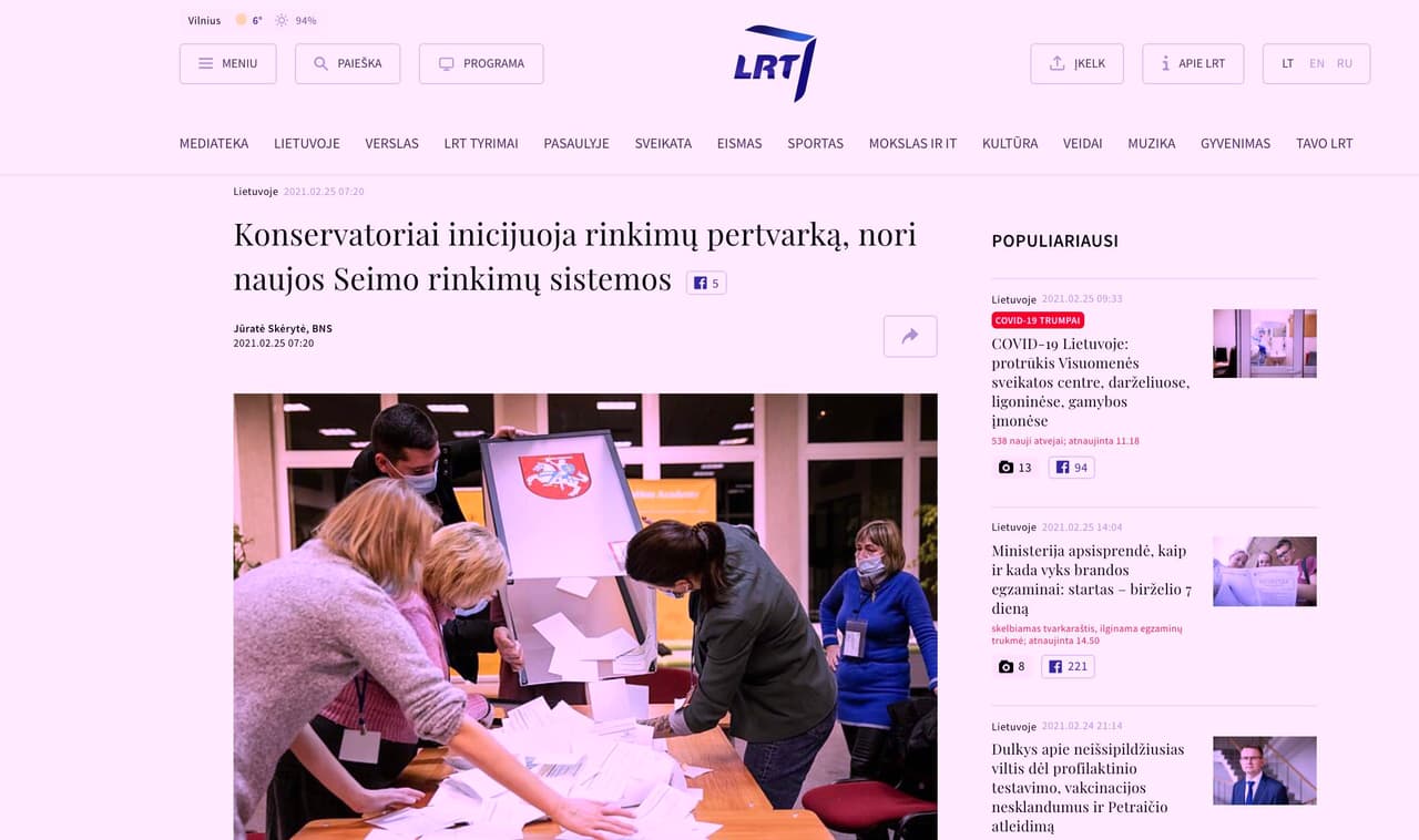 Žmonių partija puola keisti rinkimų sistemą