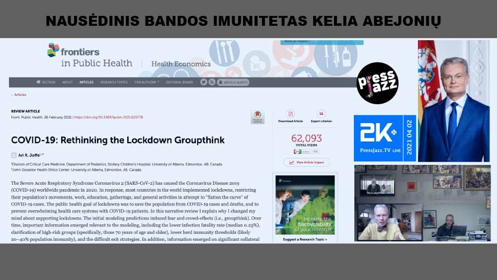 Visuotinio bandos imuniteto siekimas, ko trokšta Lietuvos valstybės lyderis Gitanas Nausėda, yra pavojingas